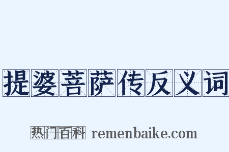 提婆菩萨传反义词是什么意思的图片